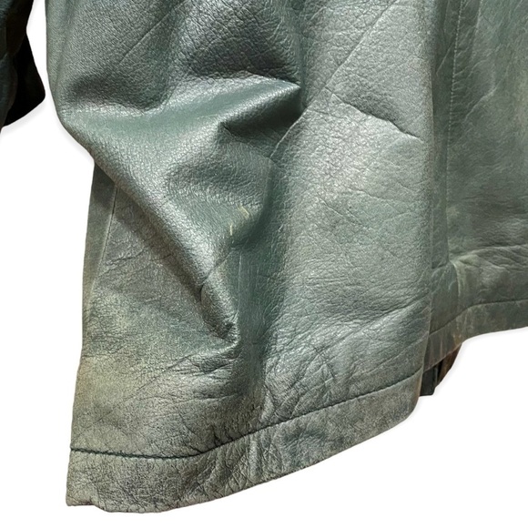 Vintage Northlands Forest Green Leather Coat size Medium - Picture 9 of 9